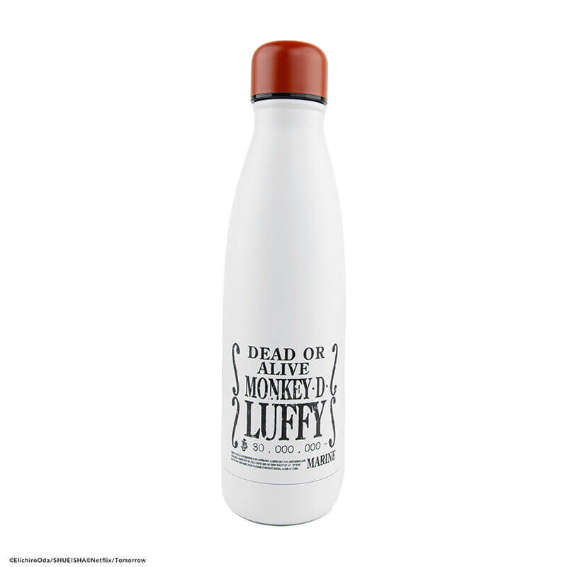 Botella Térmica One Piece 500 ml Acero Inoxidable – Termo Oficial Luffy Wanted para Bebidas Frías y Calientes