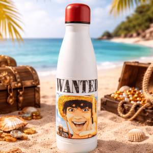 Botella Térmica One Piece 500 ml Acero Inoxidable – Termo Oficial Luffy Wanted para Bebidas Frías y Calientes