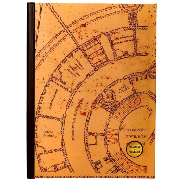 Libreta Harry Potter: Mapa del merodeador con luz