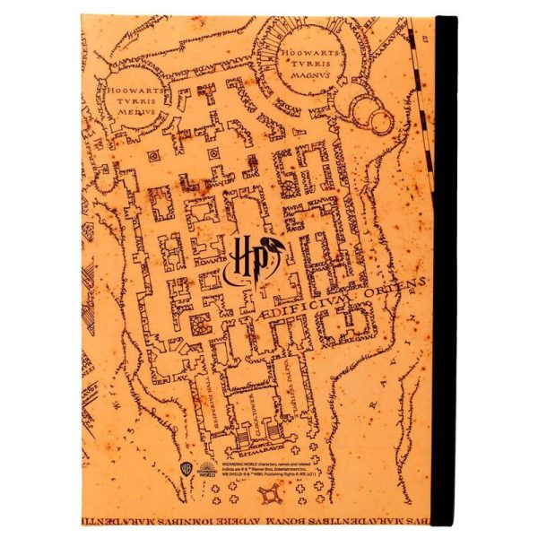 Libreta Harry Potter: Mapa del merodeador con luz